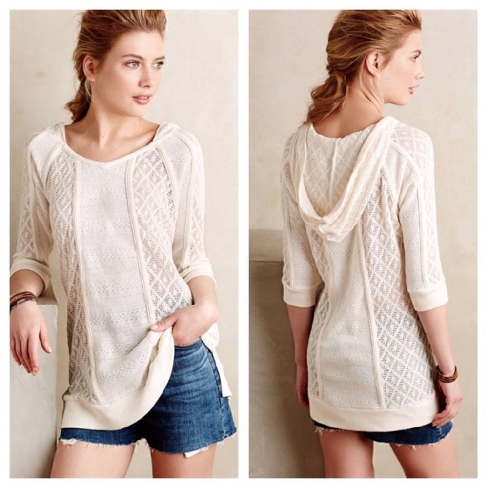 Anthropologie Meadow Rue Whispering Winds Cream Sweater, NWT
